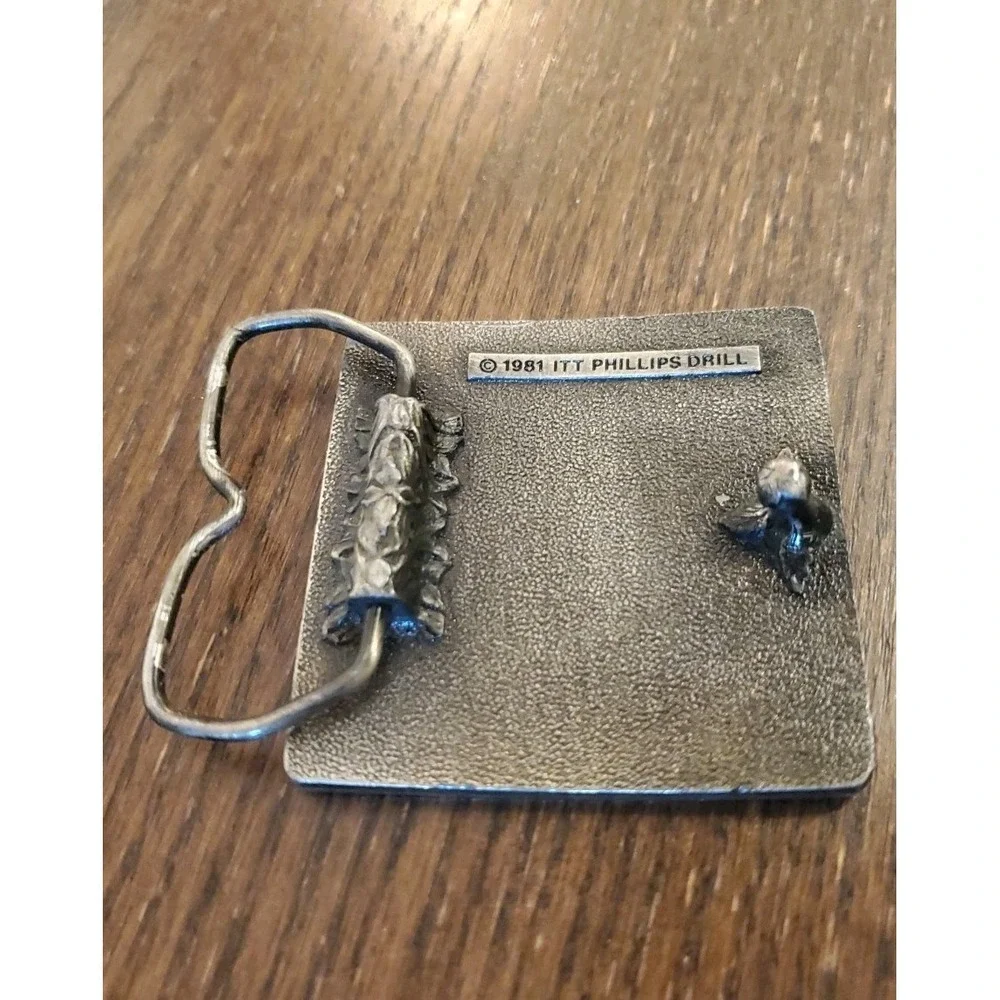 1981 I'm a Pronto Person ITT Phillips Drill Vintage Belt Buckle‎